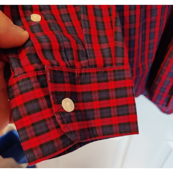 Dockers Long Sleeve Red-Blue Plaid Button Down Shirt Size XL - Picture 3 of 8
